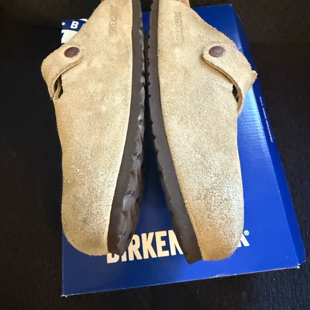 Birkenstock Boston Taupe Suede Clogs 41 / 10 - Picture 5 of 9